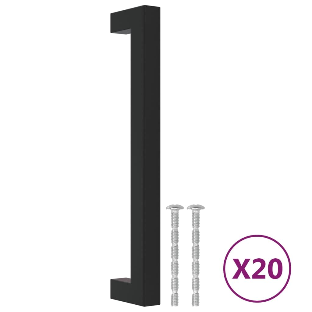 Maniglie per Mobili 20 pz Nere 160 mm in Acciaio Inox,Maniglie Moderne,Maniglie Cassetti,Maniglie per Mobili-3203654