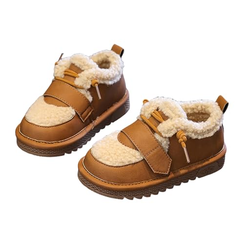 IWIHMIV Girls Warm Winter Shoes Outdoor Non Slip Cold Weather Cotton Shoes Toddler Warm Fleece Walking Shoes2