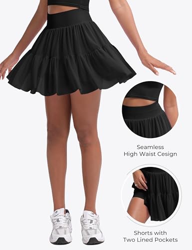 MathCat Cute Pleated Skirts for Women, High Waisted Tennis Golf Skorts with Seamless for Shorts2