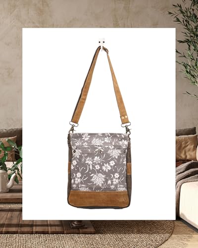 Myra Bag Blossom Print Upcycled Canvas & Leather Shoulder Bag 6
