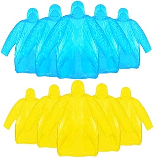 Pufeuoo 10 Pack Disposable Rain Ponchos, Emergency Raincoats for Women & Men Adult Waterproof Portable Raincoat for Hiking,Travel,Outdoor,Camping