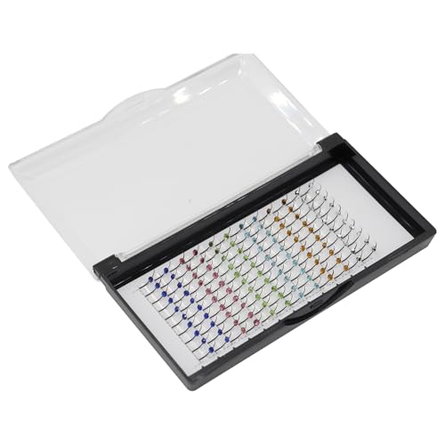 BeauFairy Kit Colorido Pestañas Postizas, 16mm D Curl Longitud de la Mezcla, Colores Mezclados con Diamantes, Pestañas Individuales, para Festivales Eventos Fiestas Maquillaje Diy, 007