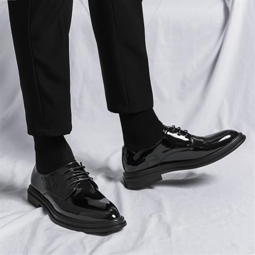 Shoes for Men's Faux Leather Classic Lace Up Block Heel Tuxedo Wingtip Prom2