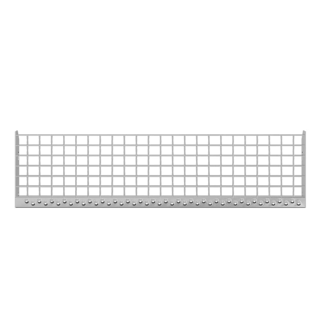 Gradino in acciaio zincato, 90 x 24 x 7 cm, antiscivolo, per interni ed esterni, con bordi antiscivolo