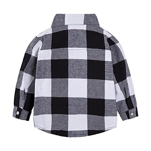 Image of Mud Kingdom Boys Plaid Flannel Shirt Long Sleeve Button Down Casual
