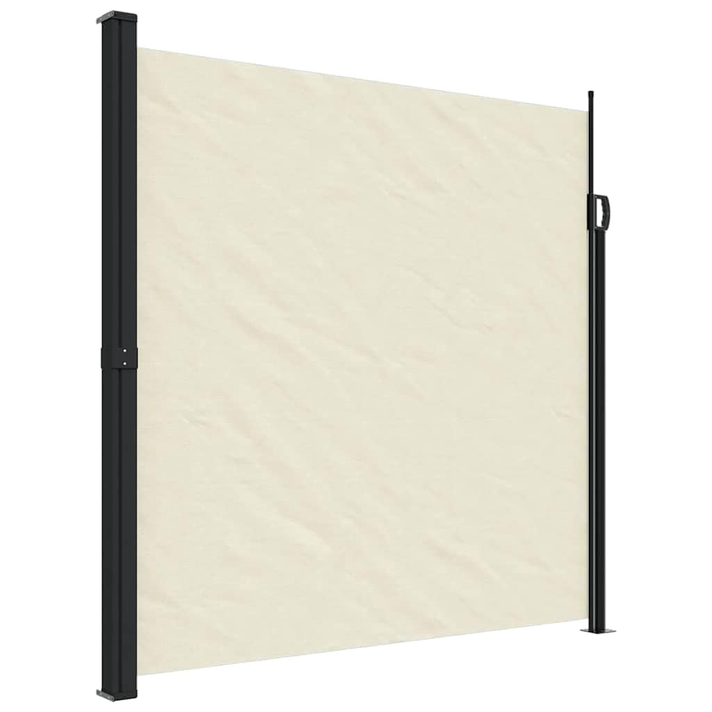 Markiza boczna 200 x 600 cm, wysuwana ochrona przed wzrokiem na balkon, taras, do ogrodu, kremowa