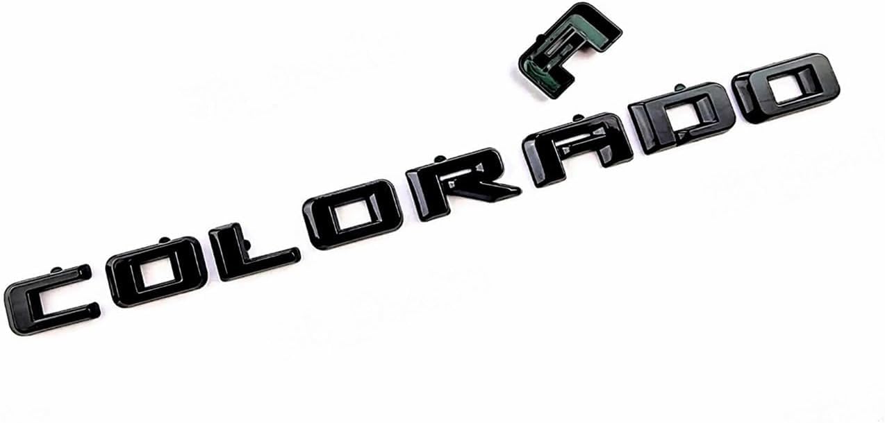 Overlay Emblem 3D Letter Side Door Rear Tailgate Badge Nameplate Compatible for 2023-2024 Colorado Set of 3Pcs (Glossy Black)