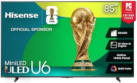 Hisense 85" Class U6 Series Mini-LED 4K UHD Smart Fire TV (85U65Q...