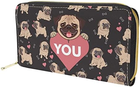 Dolyues Black Cartoon Elephant Family Print Women Pu Leather Wallet Purse Fashion Credit Card Holder Long Zipper Cash Bags Clutch with Coin Pocket