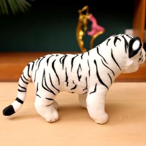 Image of Tickles Standing Siberian White Tiger Soft Stuffed Plush Animal Toy for Kids Boys & Girls Birthday Gift (Color: White Size: 30 cm)