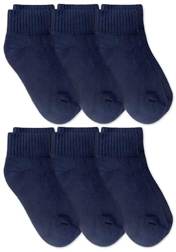 Jefferies Socks Boy's Seamless Cushion Sport Quarter Ankle Socks 6 Pair Pack