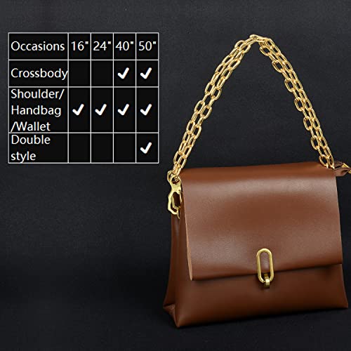 Image of 18K Gold Stainless Steel 11mm DIY Belt for Purse Shoulder Crossbody Hand Bag Replacement with Solid Buckle Strap