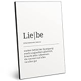 ARTFAVES® Worterklärung Liebe | Definition Bild schwarz-Weiss als Geschenk | Holzschild mit Spruch zum Thema Liebe/Freundschaft/Familie/Spiritualität