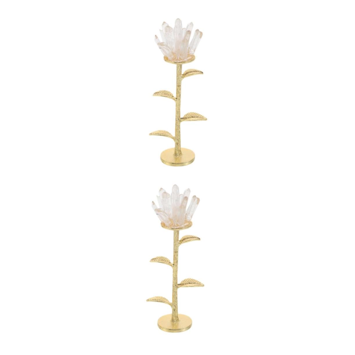 Flores de cristal artificiales para adornar el escritorio del despacho