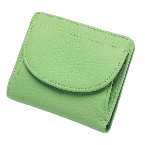 Women Wallet Genuine Leather Small Coin Purse Card Holder Mini Pocket Female Purse Wallet Coin Purse(Green)