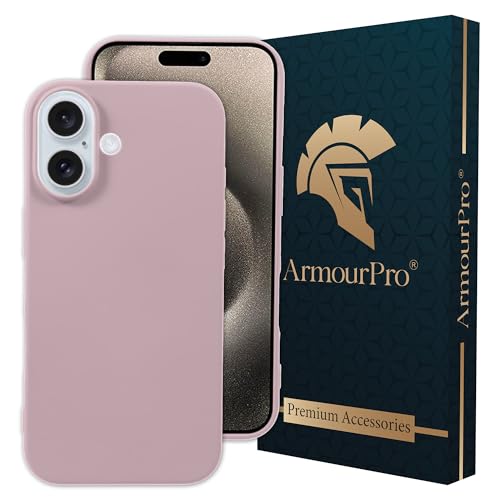 Image of ArmourPro Silicone Back Case for iPhone 16 Soft-Touch Case | Pinkish Grey