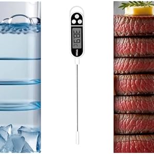 Meat Thermometer – Waterproof Food Thermometer with Backlight & Magnet, Fast Accurate Probe for Kitchen Cooking, BBQ, Grill, Oven, Candy, Deep Fry