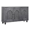 Maven Lane Patrin Handmade Heritage Large Wooden Sideboard Accent Buffet Table Server with Cabinet Doors for Kitchen in Distressed Gray Finish