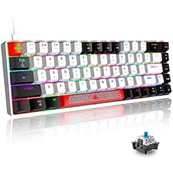 Teclado Gamer Ziyou Lang ZIYOU LANG 60% Teclado mecánico para Juegos Tipo C con Cable 68 Teclas RGB LED retroiluminado USB Teclado Impermeable con Teclas Extra Multicolores Personalizadas Compatible con PS4/PS5/Xbox/PC
