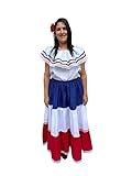 VivianFongDesigns LLC Dominican Republic Traditional Women Fiesta Dress S
