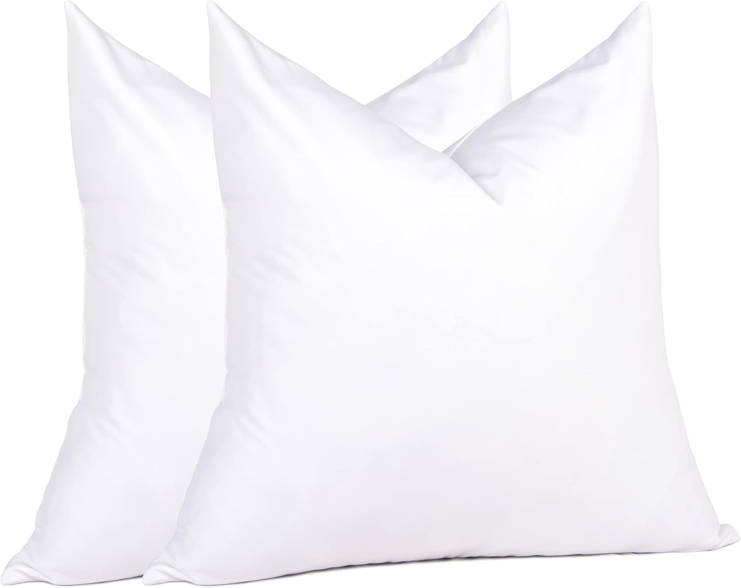 puredown® 14x14 Feather Down Pillow Inserts, Set of 2 Throw Pillow Inserts for Bed Cushion Couch Sofa, Decorative Fluffy Pillow Inserts with Down-Proof Cover