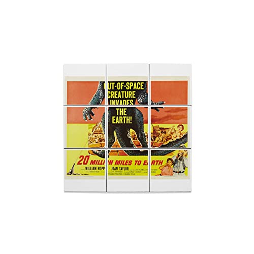 Carreaux céramique 20 Million Miles to Earth 10,8x10,8 cm fresque affiche rétro cinéma lot de 9