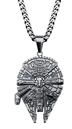 New Horizons Production Star Wars 3D Millennium Falcon Pewter Finish Pendant Necklace with Gift Bag