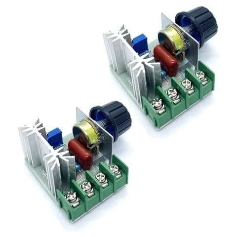 MONBLA 2pcs 2000W AC Motor Speed Controller Dimmer AC 220V Input AC50-220V Output Adjustable Voltage Regulator Cover
