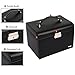 Homde Jewelry Box Necklace Ring Storage Organizer Synthetic Leather Large Jewel Cabinet Gift Case (Black)