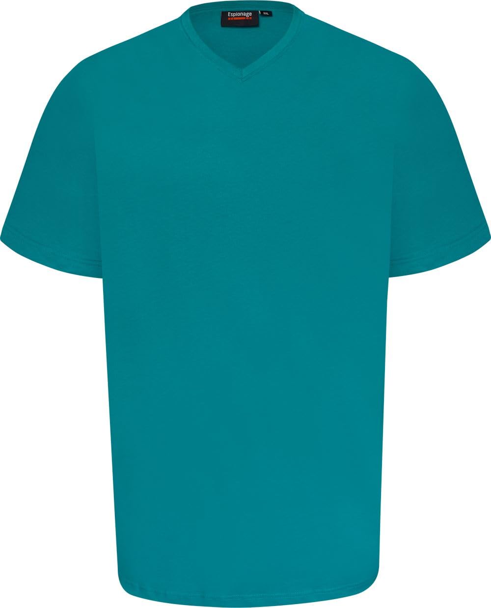 Espionage Mens Short Sleeve Essential V-Neck T-Shirt - Green - 3XL