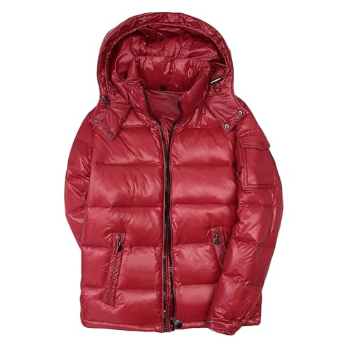 Manteau en duvet brillant à capuche homme pour rester au chaud sans humidité