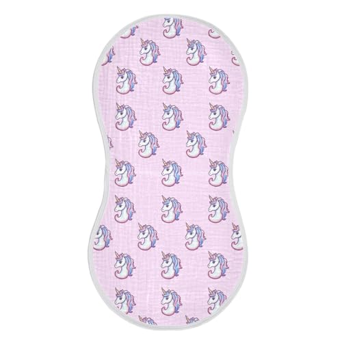 vvfelixl Baby Burp Cloths Cute Purple Unicorns Baby Newborn Cotton Burping Cloths Set Babys Washcloths 4 Pack