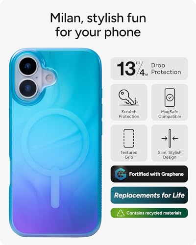 Coque iPhone 17 ZAGG Milan aurore profonde avec protection graphène
