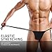 JEERLEEP Men's ice Silk Bikini tie String Thong Briefs Tie Shorts Underwear-Black