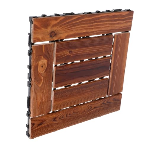 PENIKOKO Thickened Pine Wood Decking Tiles Heavy-duty Interlocking Flooring for Outdoor Indoor Patio Garden Balcony Load-bearing Deck Boards