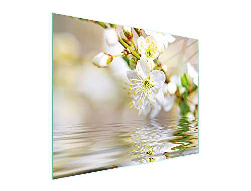 DarHaus Planche à découper en verre Ceranfeld 1 pièce 52 x 40 cm, plaque de découpe en verre, protection anti-éclaboussures, plaque en verre universelle, cuisine, Prunier Beige