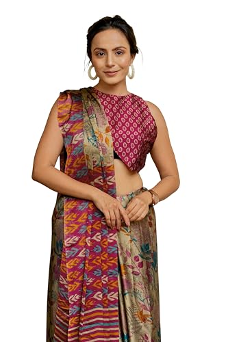 Image of MIRCHI FASHION Saree for Woman Chiffon Floral Printed | Breathable Lightweight Summer Sari for Office and Home Use with Blouse Piece (Available in 20 Colors)
