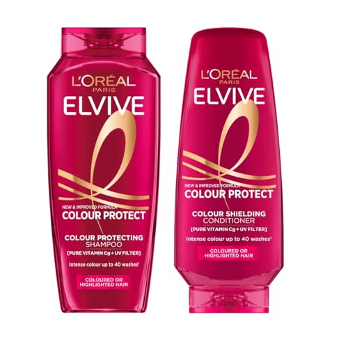 L'Oréal Paris Elvive Colour Protect Shampoo 400ml and Conditioner 300ml, With UV Filter & Vitamin Cg, Protects Colour Up to 40 Washes | Click 'Customise Now' to Make Your Choice