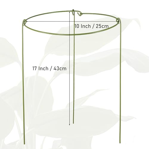 cozyou 3 Pack Garden Stakes Plant Support Cage, Plant Support Rings for Outdoor Indoor Peony Tomato Rose Flowers Potted Plants (10\" W x 17\" H) - Thumbnail 3