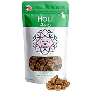 HOLI Freeze Dried Rabbit Treats for Dogs- All Natural Healthy Dog Treats, 100% Made in USA – Single Ingredient – Human Grade – Grain Free – Diabetic Friendly (3.5 Ounce)