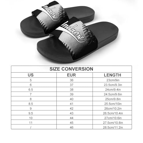 Custom Sports Slides Personalized Slippers - Baseball Sandals Quick Drying Softball Slippers Indoor Outdoor,Gifts for Men Youth Boy (Black,Style 23)2