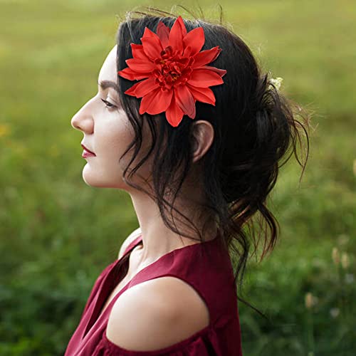 Lawie 9 Pack Pinzas para el Cabello con Flores Artificiales de Dalia 10 CM miniatura 2