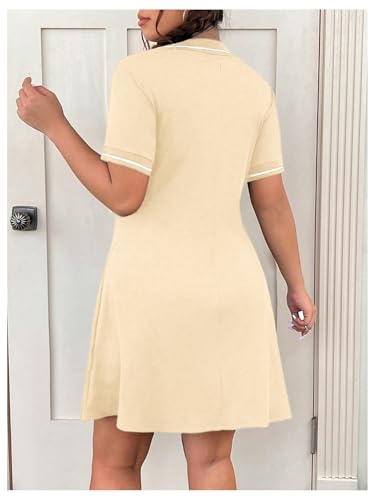 Image of RoseSeek Women's Plus Size Football Jersey Dress Collared Golf Tennis Dress Button Front A Line Streetwear Dresses