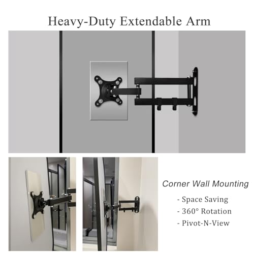 Miroir d'angle mural rotatif et extensible pour rasage et toilettage - 4