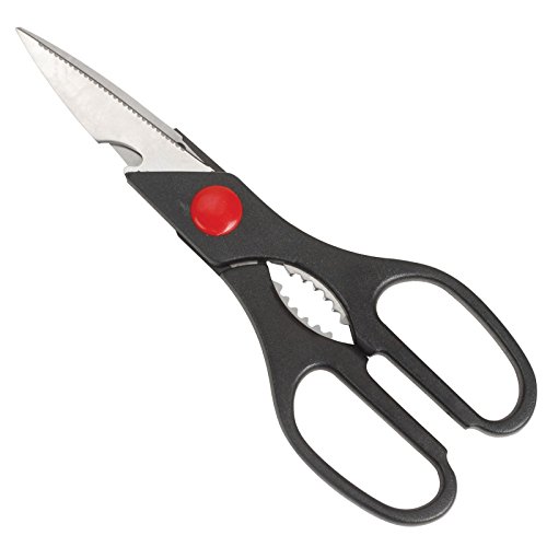 Kaylons Kitchen Shears Deluxe Scissors Poultry Crab Legs Chicken Bones with Nut Cracker Bottle Opener Black