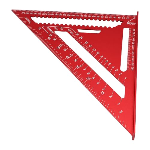 Transportador de Ángulo Triangular de Aluminio 12 Pulgadas Rojo miniatura 2