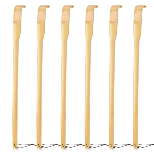 Renook Back Scratcher, 16.5in Pack of 6, Traditional Finger-Like Bamboo Wooden Body Massager for Scratching Itches, Strong and Sturdy, Good Practical and Novel Gifts for Friends and Family.