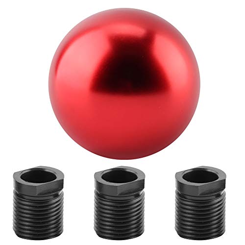 Aramox Pommeaux de leviers de vitesse Bouton de changement de vitesse, bouton manuel universel de voiture Forme de boule ronde avec tête de changement de vitesse (rouge)