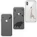 Produktbild CreWin Kompatibel mit iPhone X/XS Hülle Transparent Handyhülle Silikon TPU Bumper Durchsichtig Schutzhülle Lieblich Logo Kreativ Muster Klar Handytasche- Mond Angeln Universum Giraffe