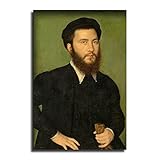 Art mural Corneille De Lyon – Portrait d'un homme sur toile imprimée sur toile enveloppée pour bureau 30 x 45 cm